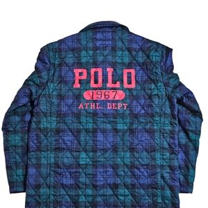 Polo Ralph Lauren Green and Blue Quilted Jacket